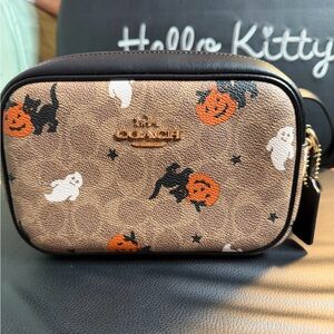 Coach Brown Halloween Print Crossbody Camera Bag